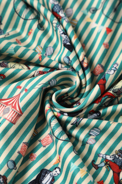 PRE ORDER Billie Green Circus Striped Long Sleeved Dress