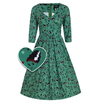 PRE ORDER Billie Frankenstein & the Bride Print Long Sleeved Dress