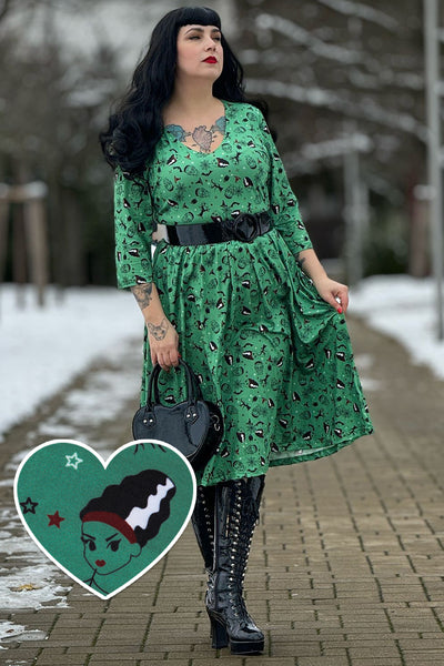 PRE ORDER Billie Frankenstein & the Bride Print Long Sleeved Dress