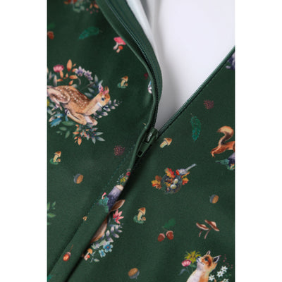 Billie Green Woodland Print Long Sleeved Dress