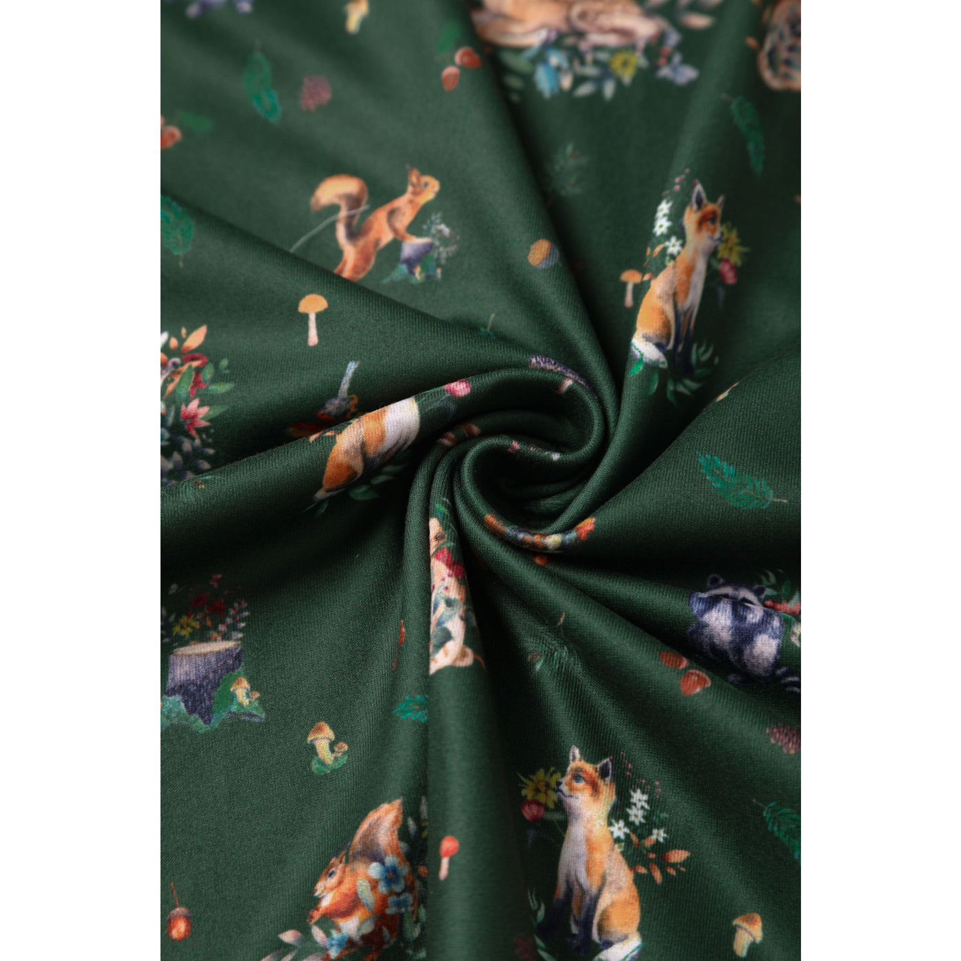 Billie Green Woodland Print Long Sleeved Dress