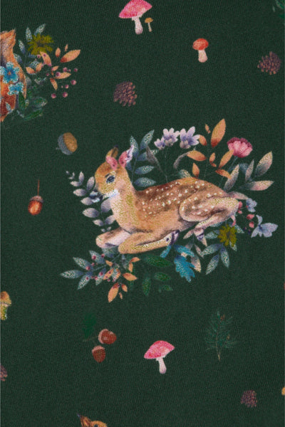 Billie Green Woodland Print Long Sleeved Dress