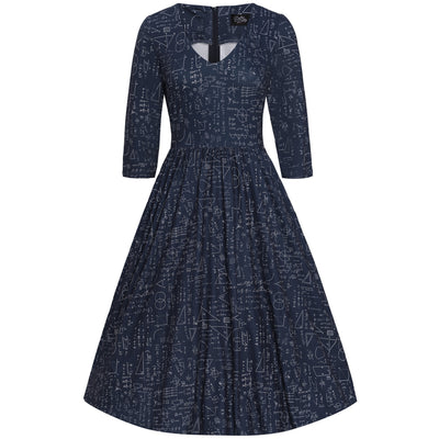 Billie Navy Blue and Math Dress