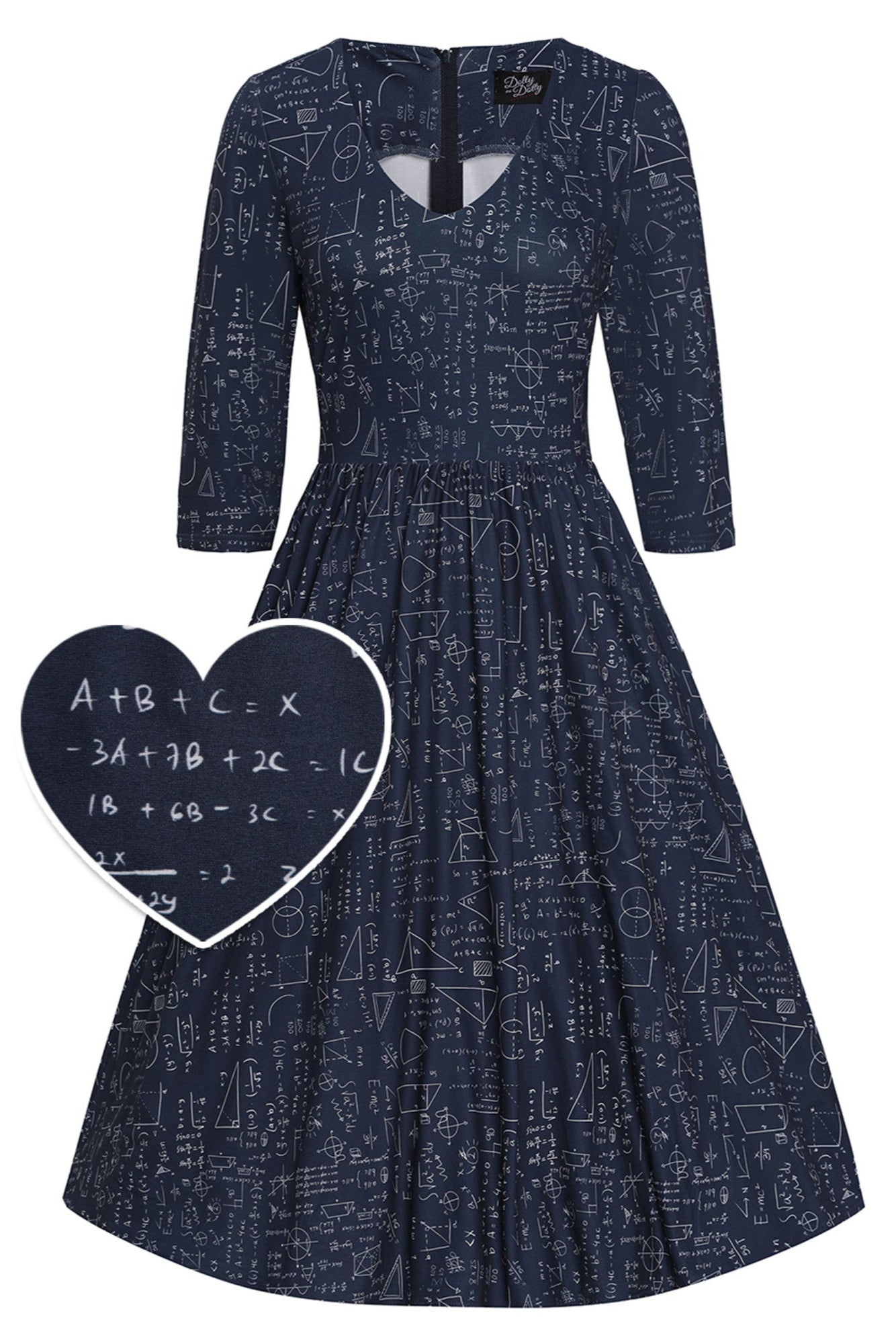 Billie Navy Blue and Math Dress