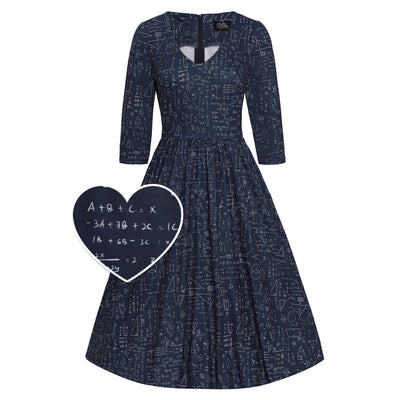 PRE ORDER Billie Navy Blue and Math Dress