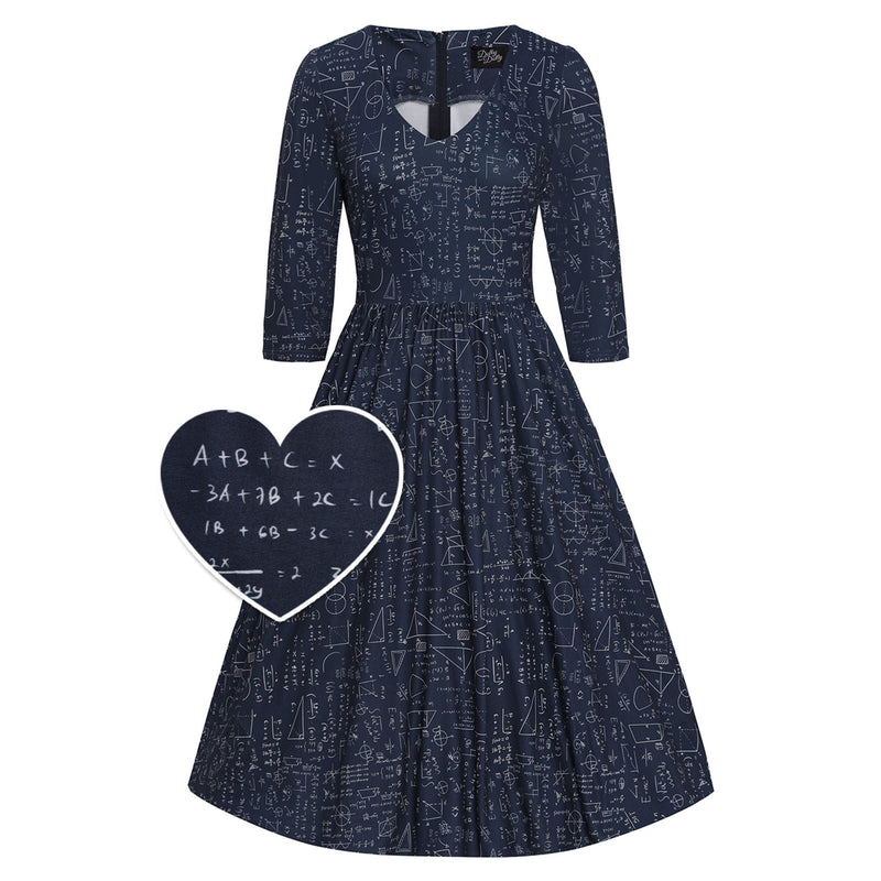 PRE ORDER Billie Navy Blue and Math Dress