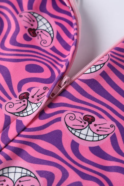 Billie Cheshire Cat Smile Pink Long Sleeved Dress