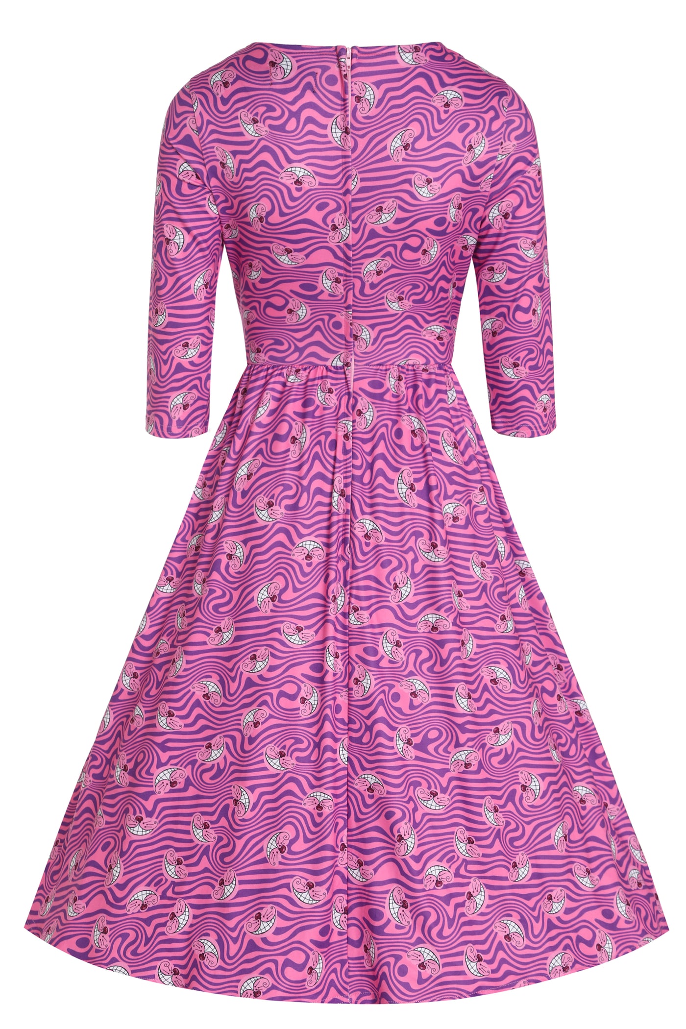 Billie Cheshire Cat Smile Pink Long Sleeved Dress