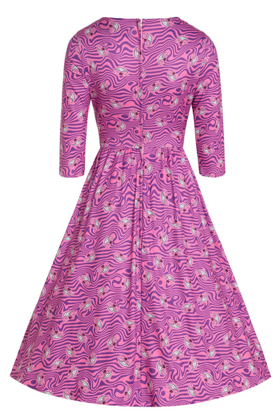 Billie Cheshire Cat Smile Pink Long Sleeved Dress