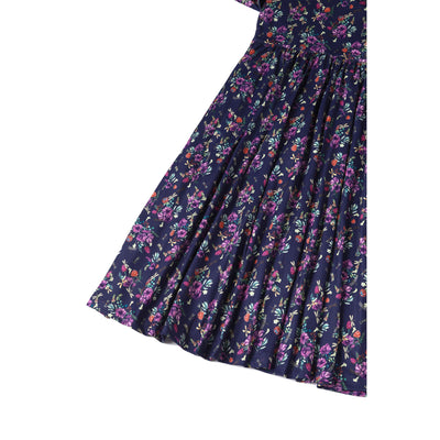 Billie Purple Dragonfly & Floral Long Sleeved Dress
