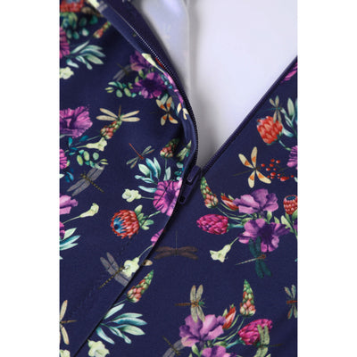 Billie Purple Dragonfly & Floral Long Sleeved Dress
