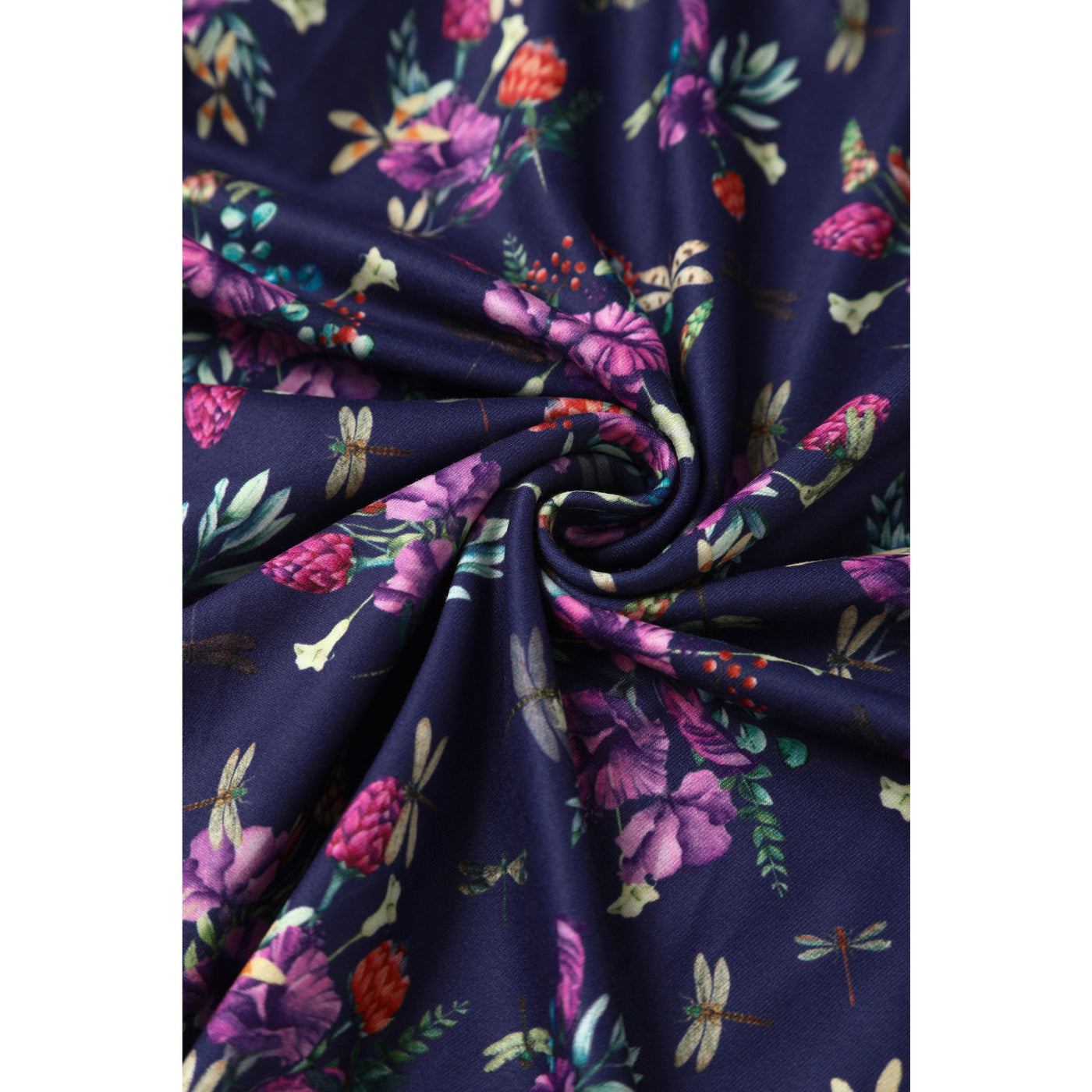 Billie Purple Dragonfly & Floral Long Sleeved Dress