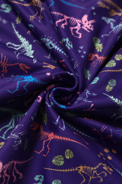 Billie Long Sleeved Dress in Purple Dinosaur Fossil Print