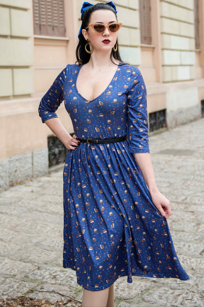 Billie Long Sleeved Purple Hedgehog Dress