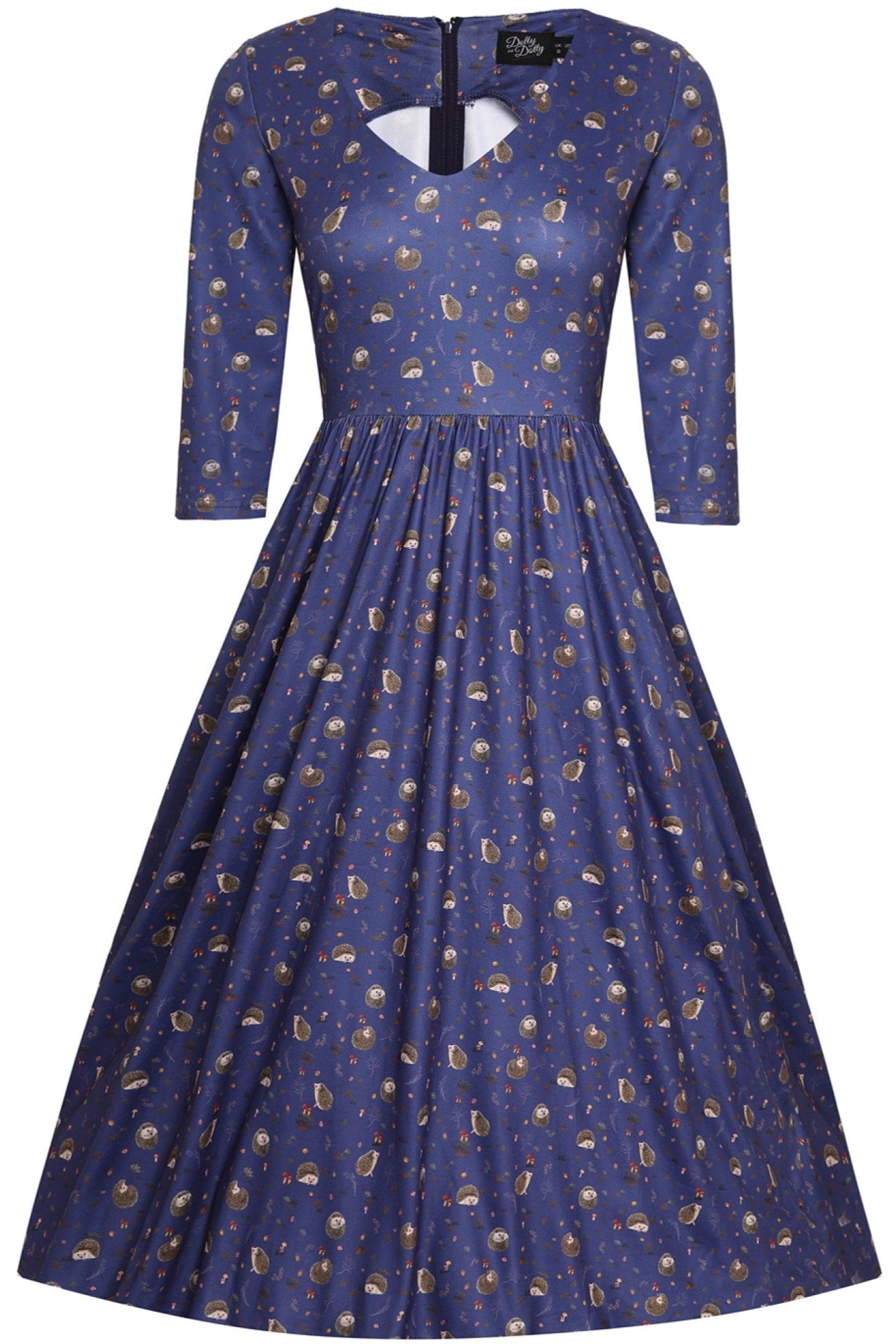 Billie Long Sleeved Purple Hedgehog Dress