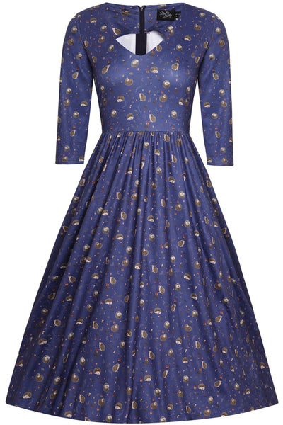 Billie Long Sleeved Purple Hedgehog Dress