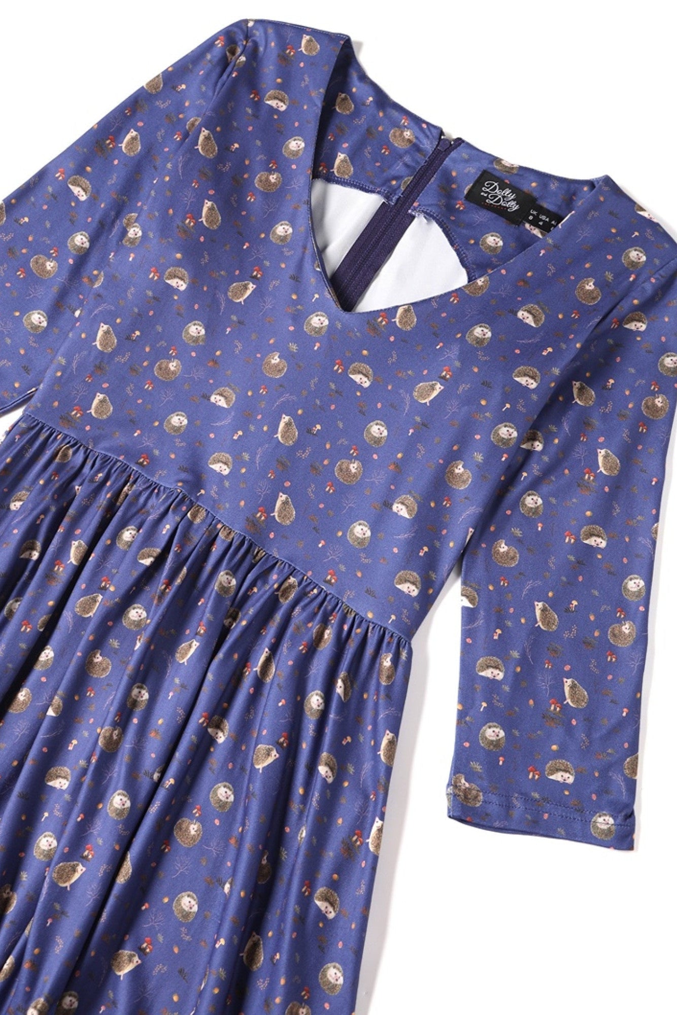 Billie Long Sleeved Purple Hedgehog Dress