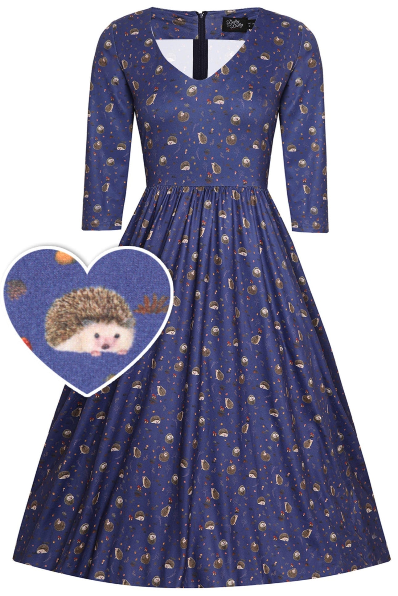Billie Long Sleeved Purple Hedgehog Dress