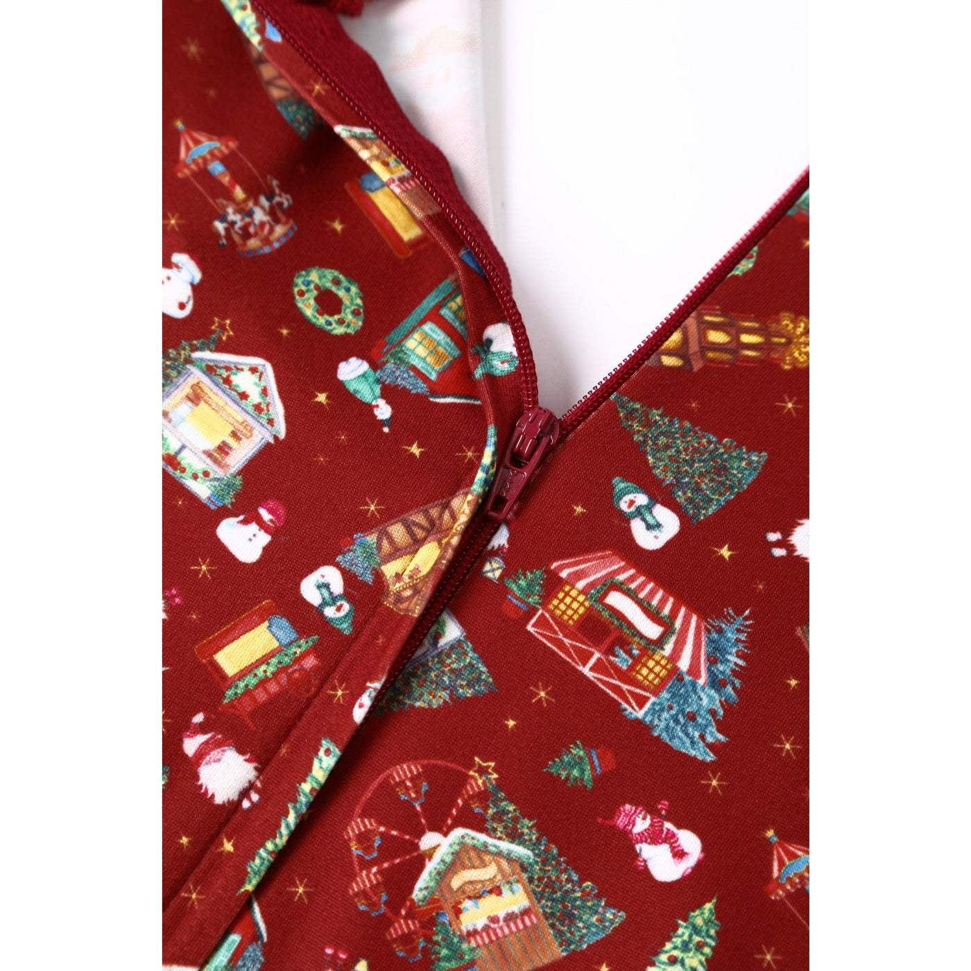 PRE ORDER Billie Red Christmas Fair Long Sleeved Dress