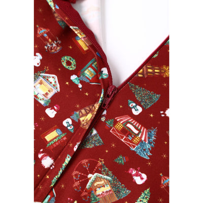 PRE ORDER Billie Red Christmas Fair Long Sleeved Dress