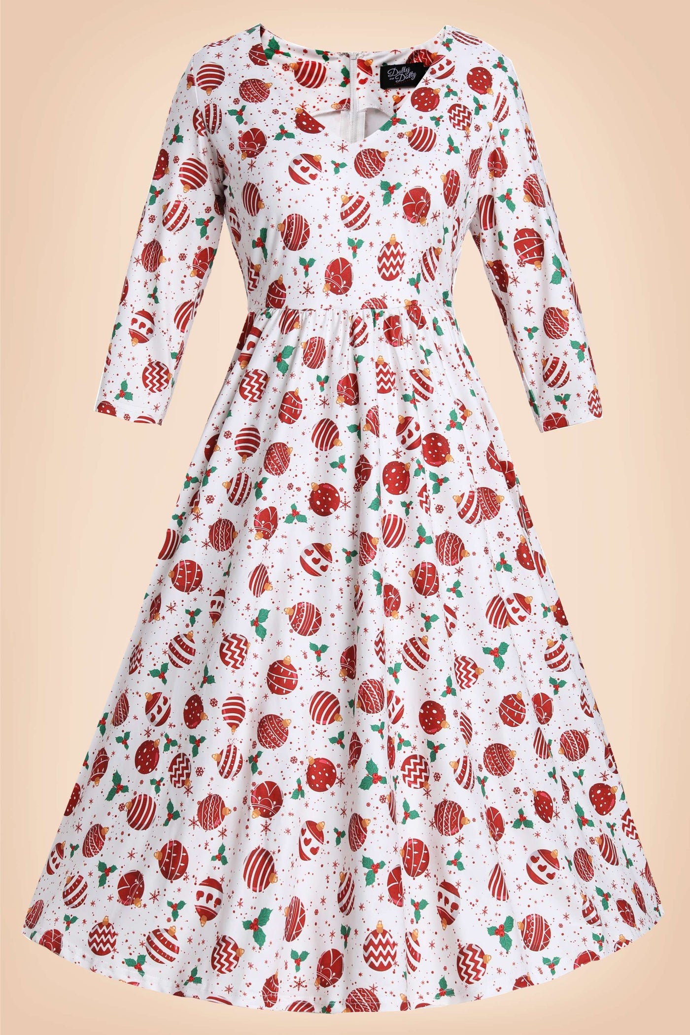 Billie Red Bauble Long Sleeved Dress