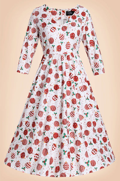 Billie Red Bauble Long Sleeved Dress