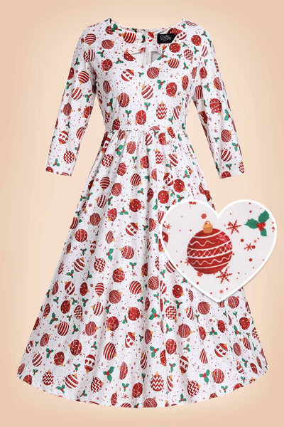Billie Red Bauble Long Sleeved Dress