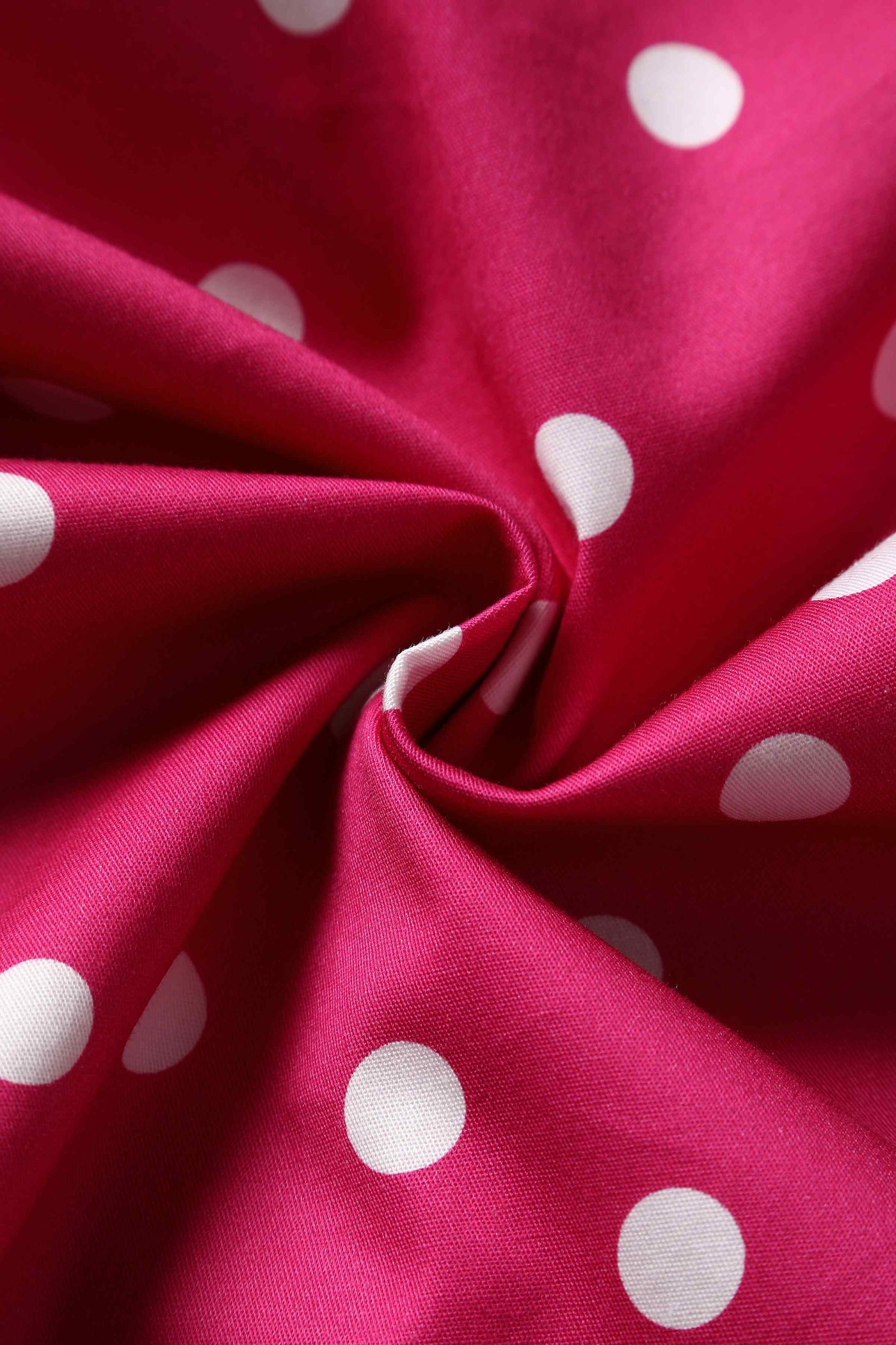 Lily Off Shoulder 50s Polka Dot Evening Dress in Hot Pink/White