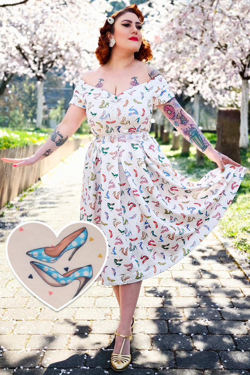 Lily Stiletto Print Off Shoulder Dress
