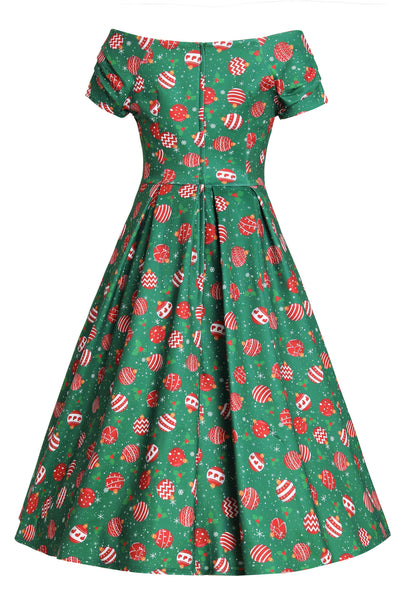 Lily Green Bauble Off Shoulder Dress
