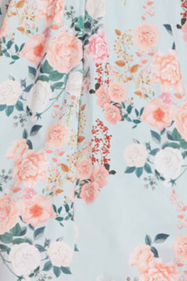 PRE ORDER Lily 50s Style Floral Off Shoulder Dress In Mint