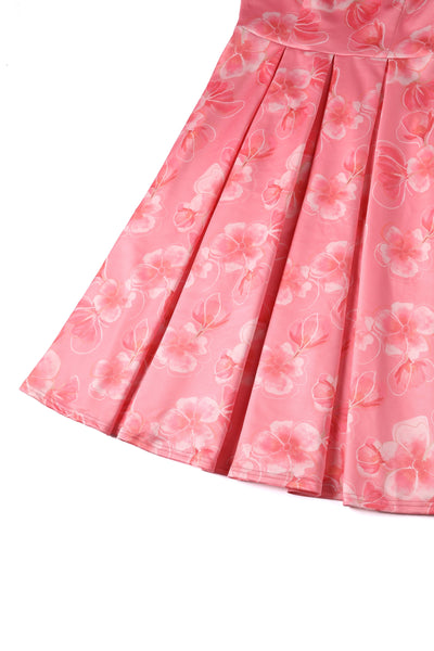 Lily Pink Floral Print Off Shoulder Dress