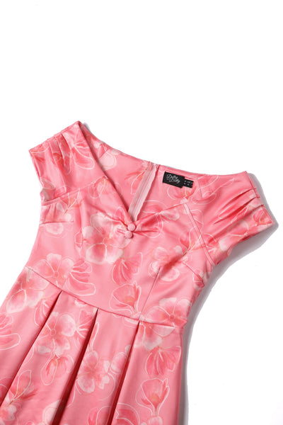 Lily Pink Floral Print Off Shoulder Dress