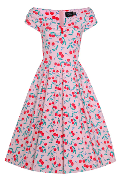 Lily Cherry Pink Off Shoulder Dress