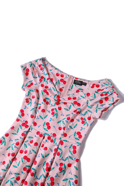 Lily Cherry Pink Off Shoulder Dress