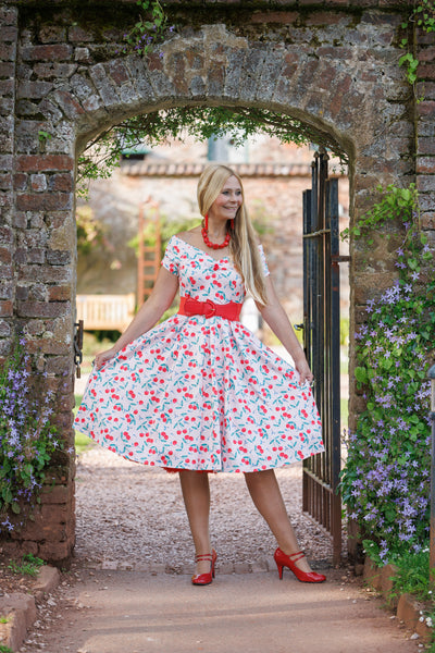 Lily Cherry Pink Off Shoulder Dress