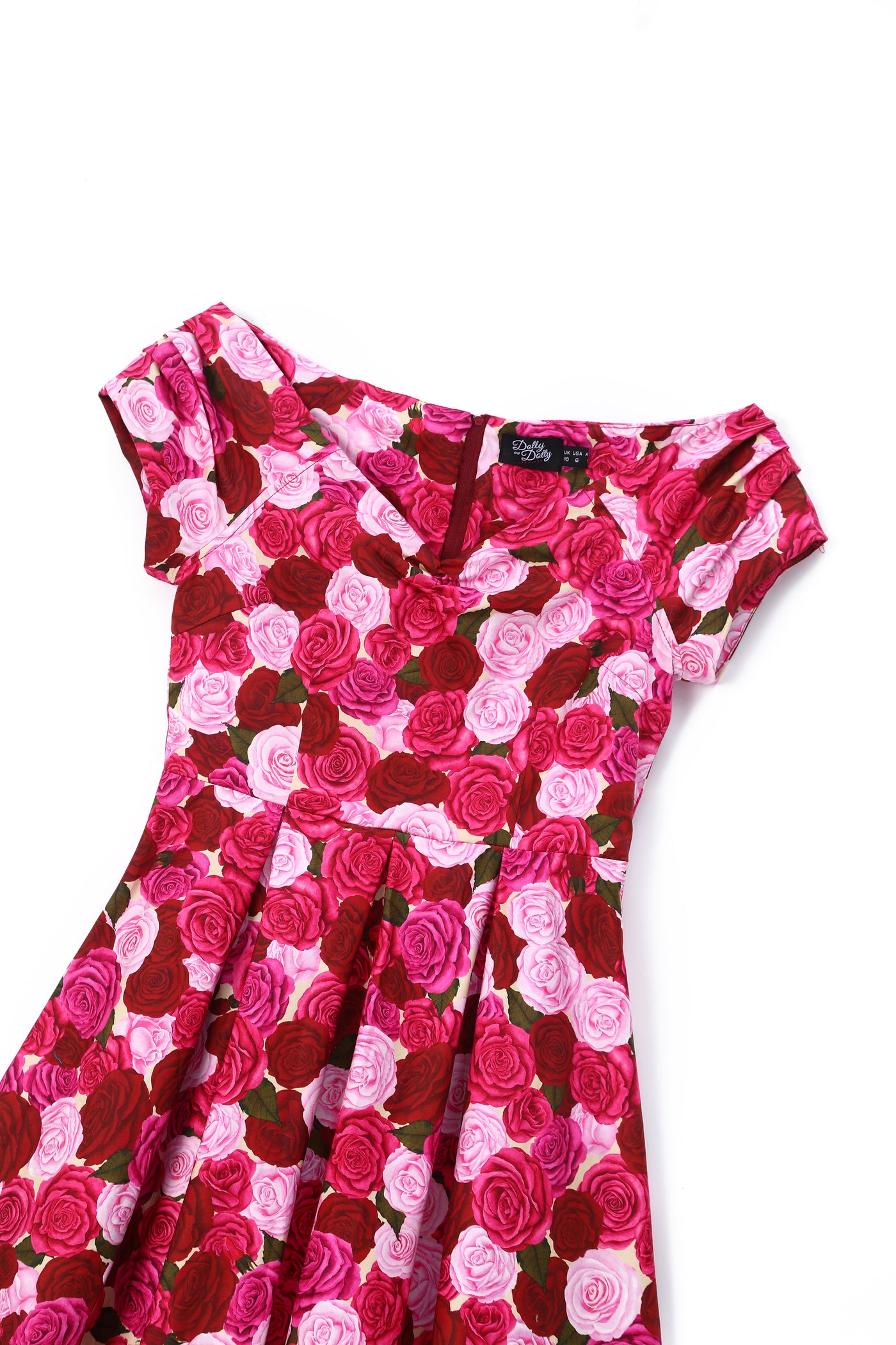 Lily Pink Rose Garden Off Shoulder Dress