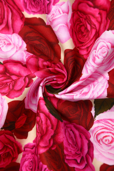 Lily Pink Rose Garden Off Shoulder Dress