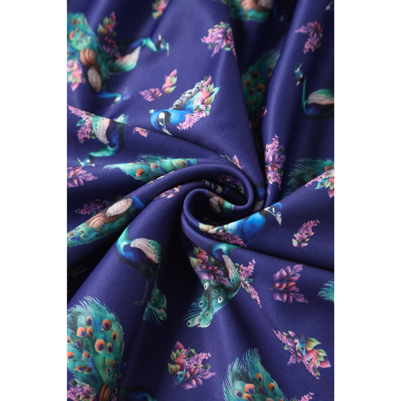 Lily Off Shoulder Purple Peacock Swing Dress