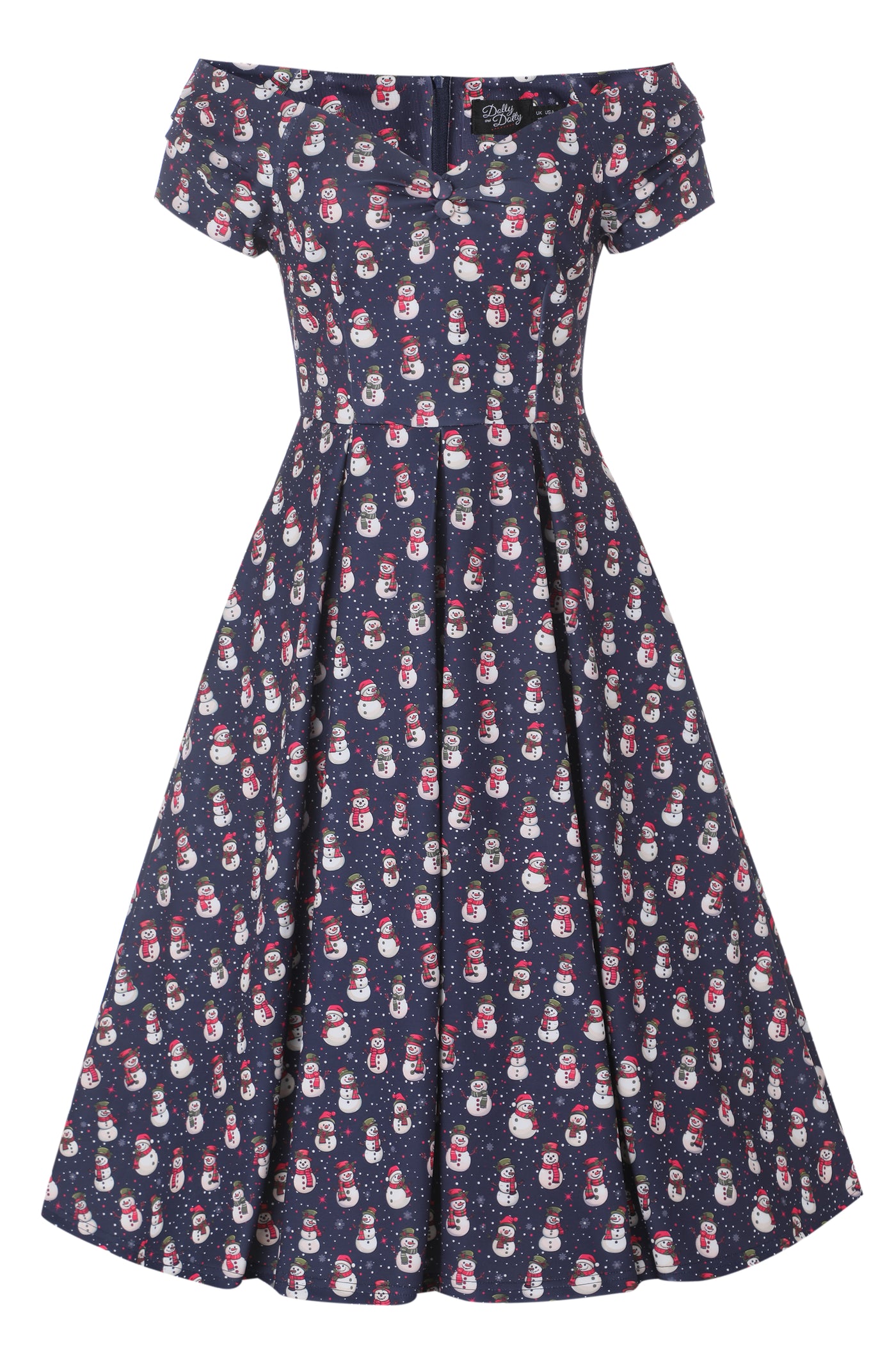 Lily Purple Off Shoulder Polka Dot Print Christmas Dress