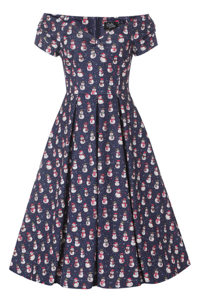 Lily Purple Off Shoulder Polka Dot Print Christmas Dress