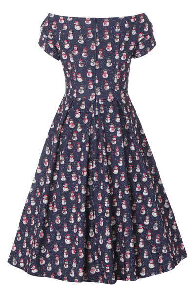 Lily Purple Off Shoulder Polka Dot Print Christmas Dress