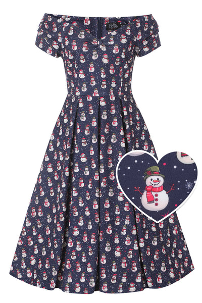 Lily Purple Off Shoulder Polka Dot Print Christmas Dress