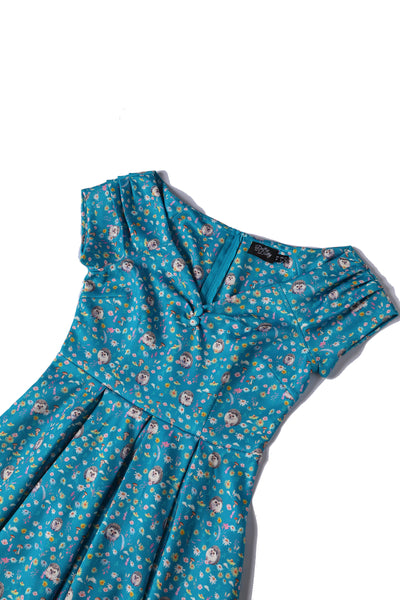 Lily Hedgehogs Blue Off Shoulder Dress