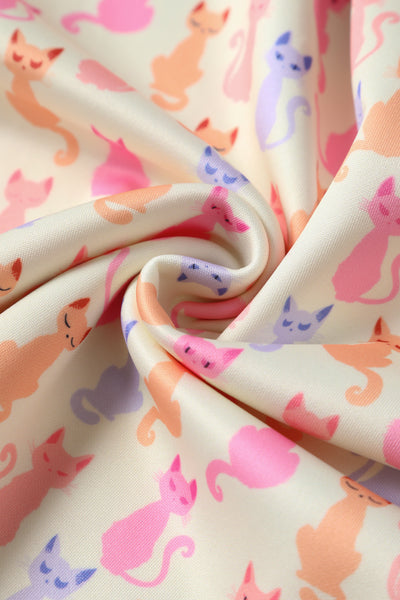 Lily Rainbow Cat White Off Shoulder Dress