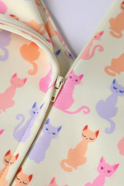 Lily Rainbow Cat White Off Shoulder Dress