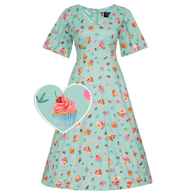 EU STOCK Janice Afternoon Tea Dress In Baby Blue Swing Dress
