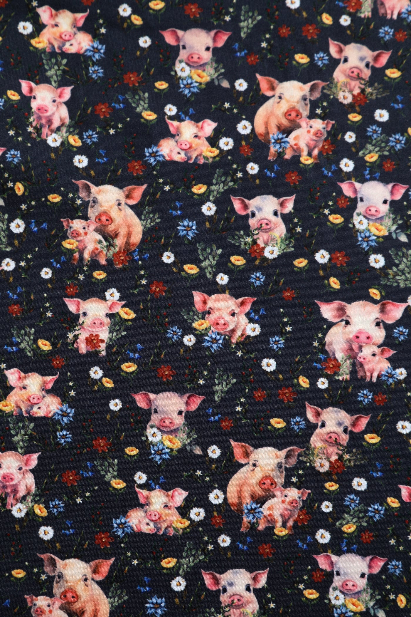 Janice Pig Print Petal Sleeved Dress