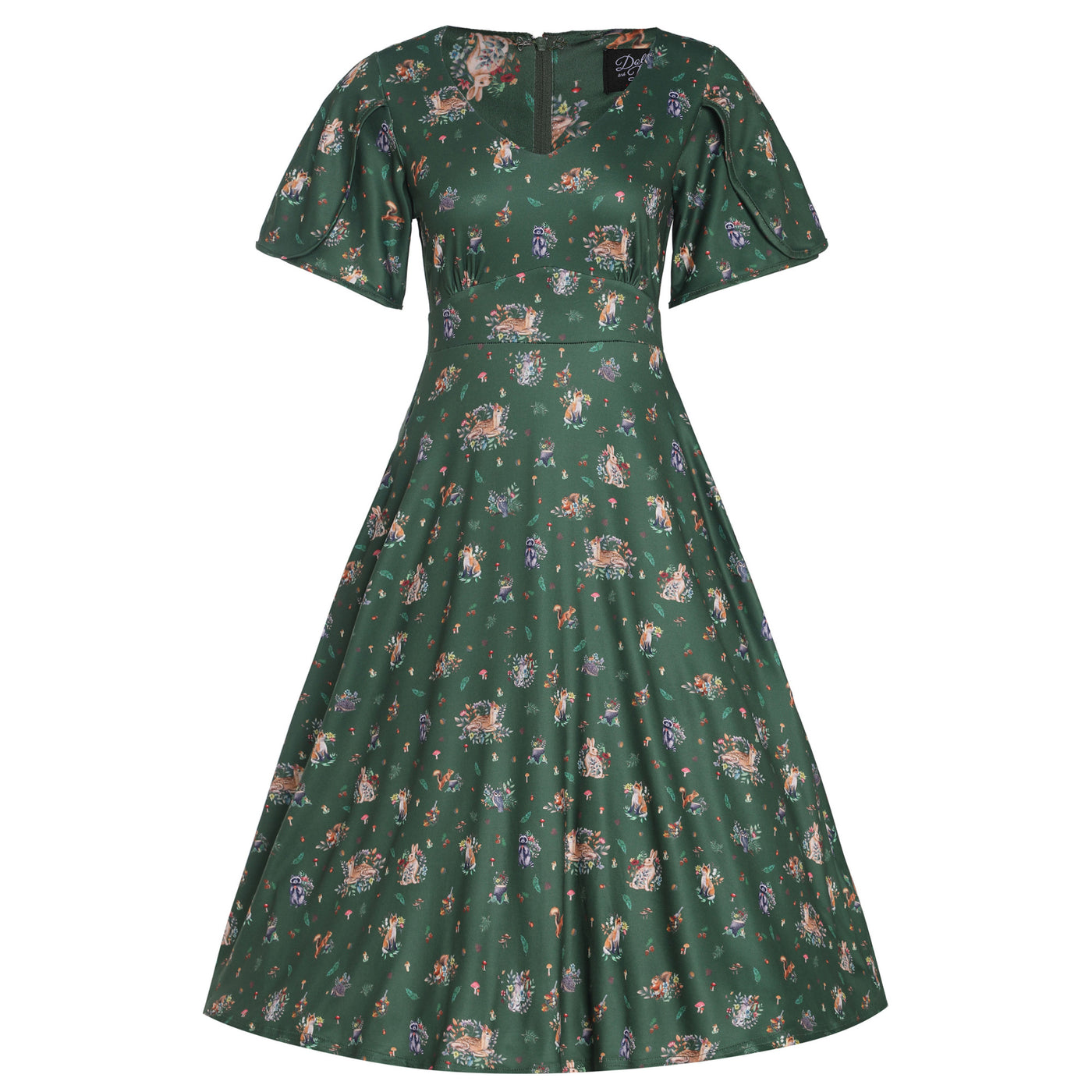 Janice Green Woodland Print Swing Dress