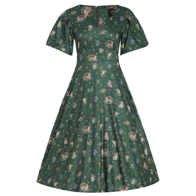 Janice Green Woodland Print Swing Dress